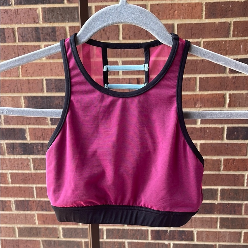 Capezio Pink and Black Kids dance top